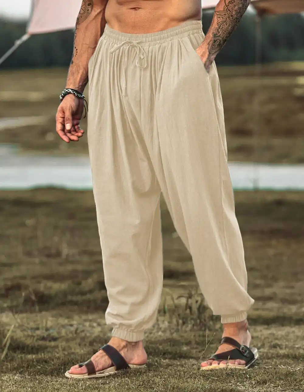 Loose Fit Linen Pants