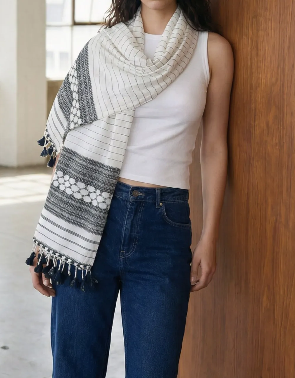 White Kutch Scarf