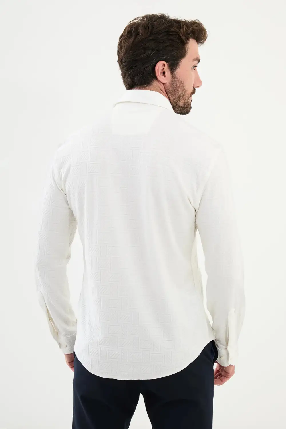 Hidden Button Slim Cotton Shirt