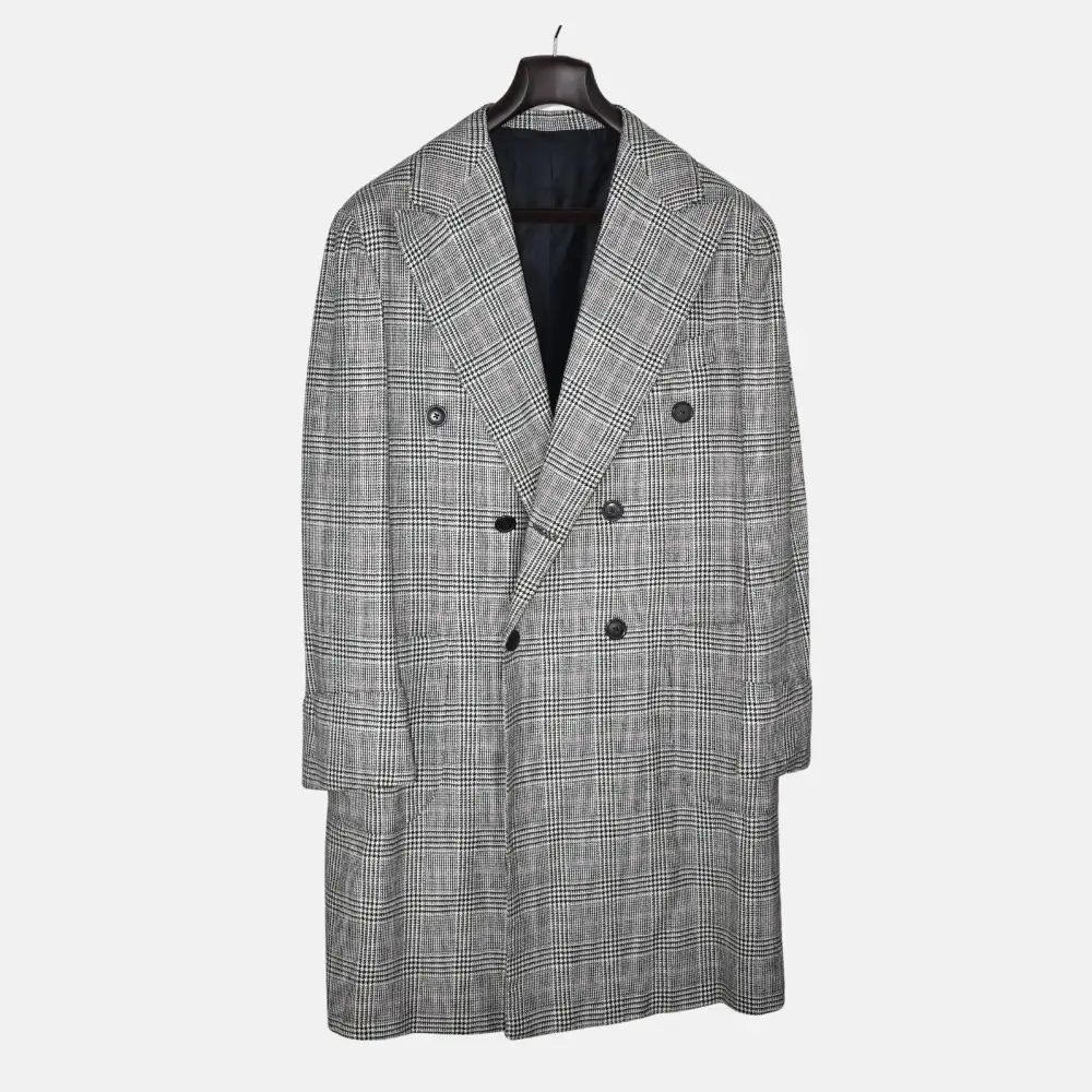 Refined Checkered Wool Blazer Jacket