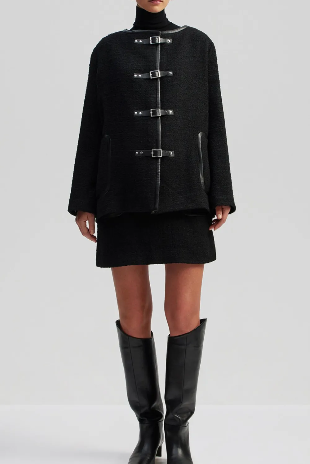 Toggle Fastened Wool Blend Jacket