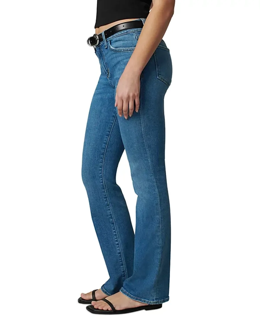 Blue Casual Style Mid Rise Bootcut Jeans