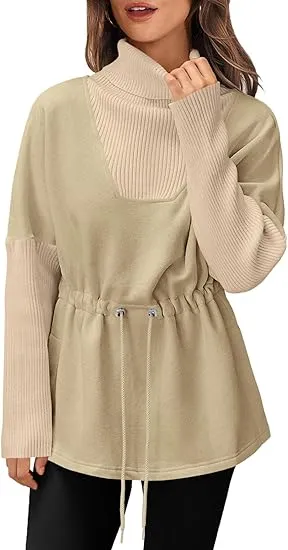 ✨  Women’s Turtleneck Fleece Sweatshirt – Warm, Chic & Effortlessly Stylish