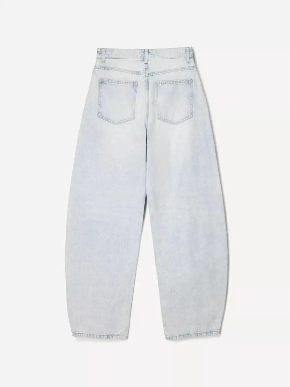 Polished Wide Leg Washed Denim Jeans