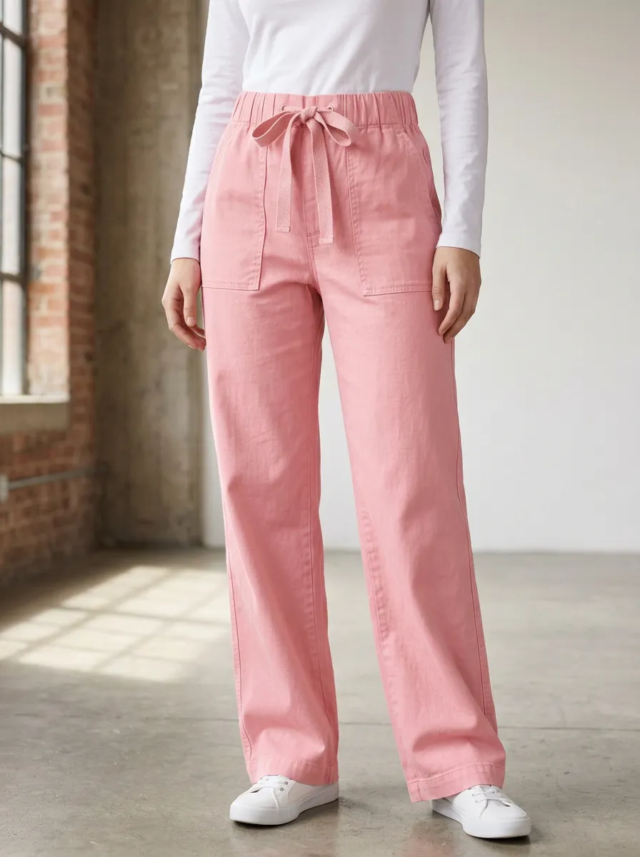 Women's Classic Casual Adjustable Drawstring Waist Pants