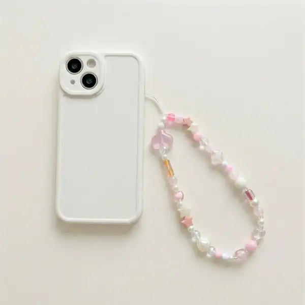 Iridescent Beaded Phone Charm Strap