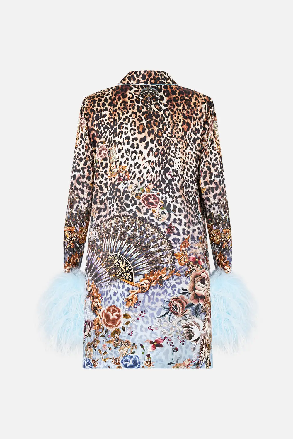 Mini Shirt Dress with Feathers