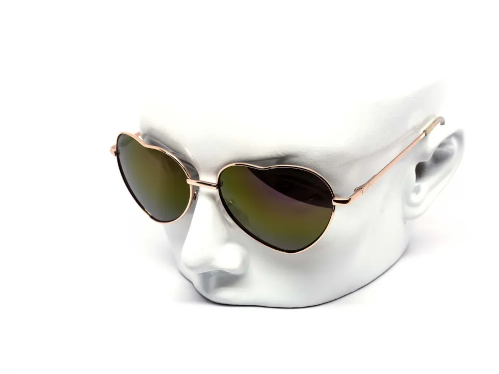 12-Pack Heart Color Mirror Assorted Sunglasses