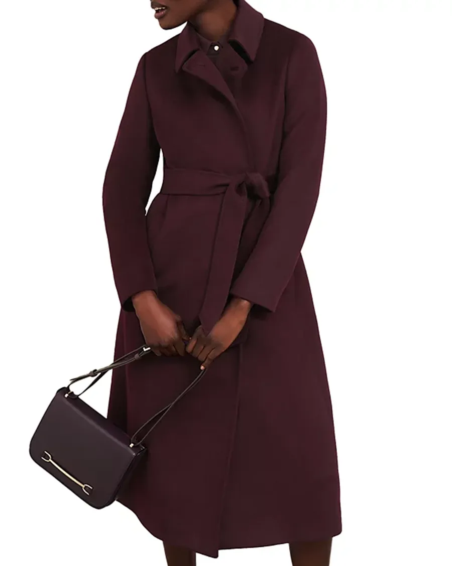 Notch Collar Wool Belted Coat