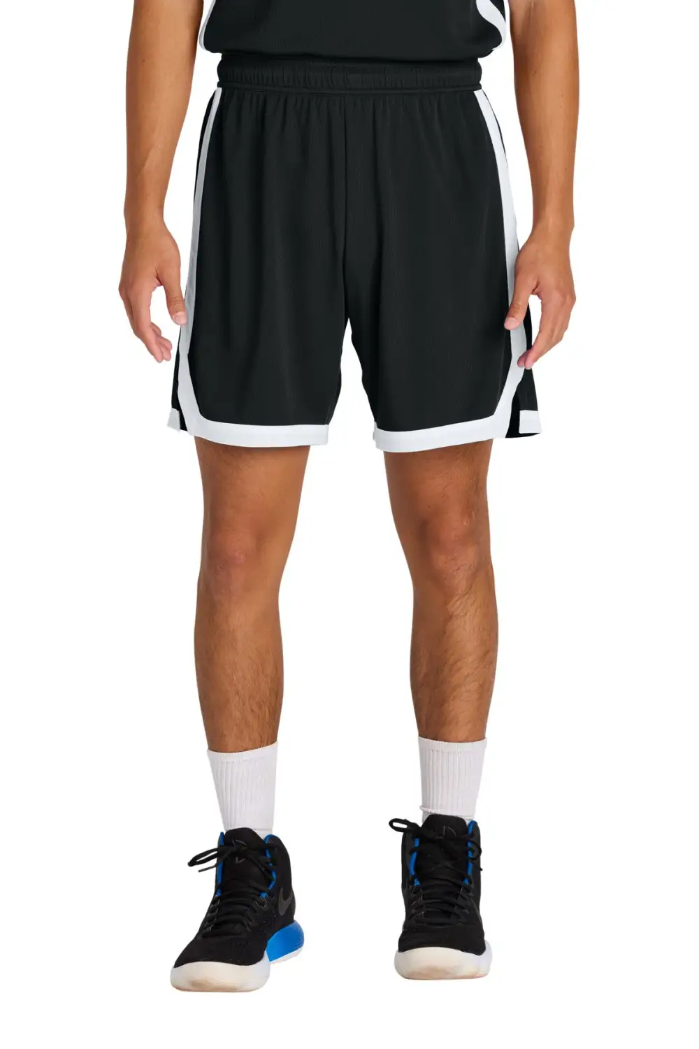 Striped Mesh Basketball Shorts