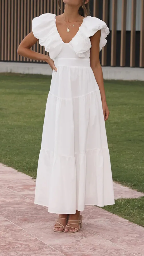 Fluffy Ruffle Tiered Dress