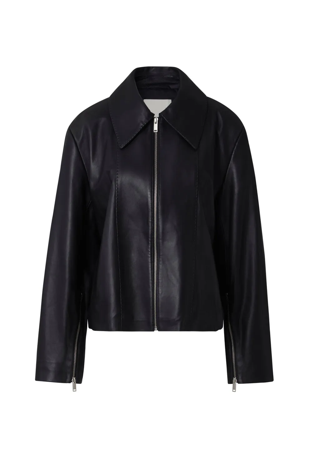 Leather Cropped Biker Jacket