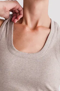 Rib Tank - Heather Taupe