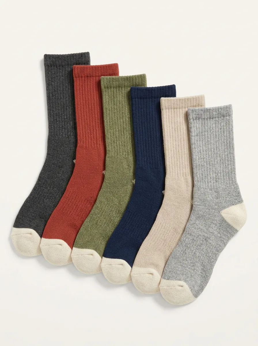 Practical Six-Pair Crew Socks