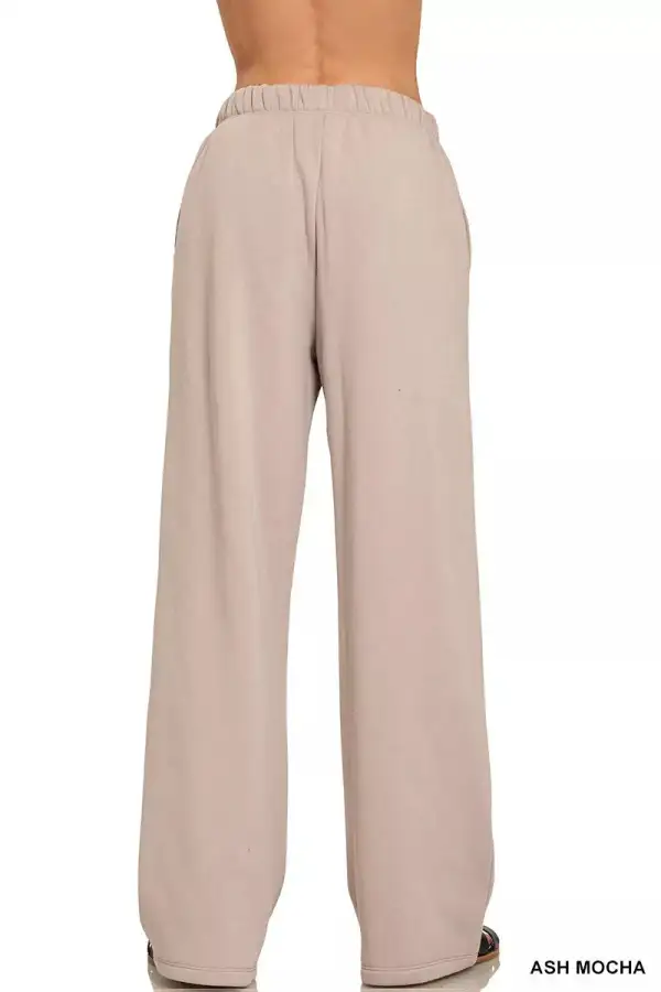 Drawstring Pocketed Fleece Sweatpants