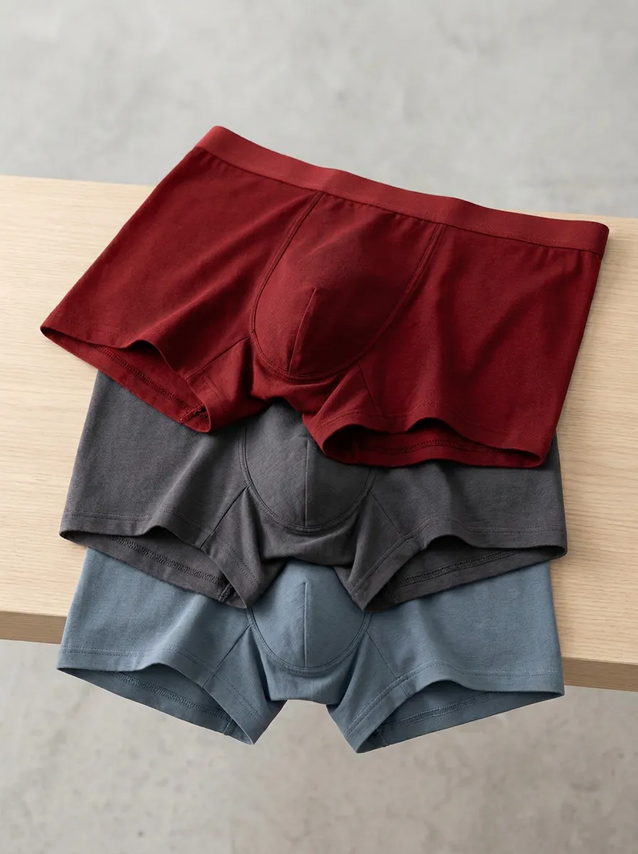 Men's Solid Color Minimalist Cotton Boxer Briefs