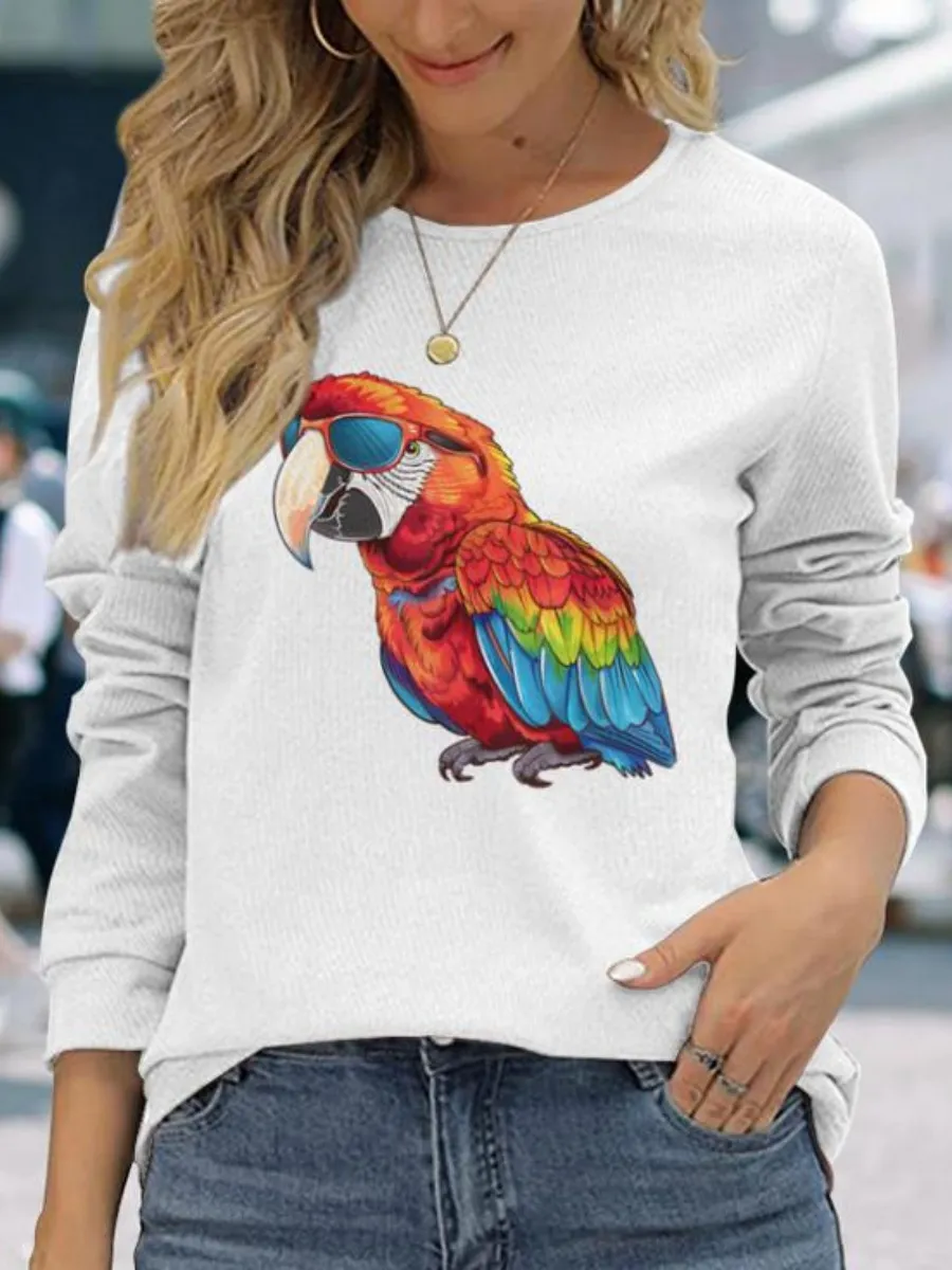 Colorful Parrot Long Sleeve T-Shirt