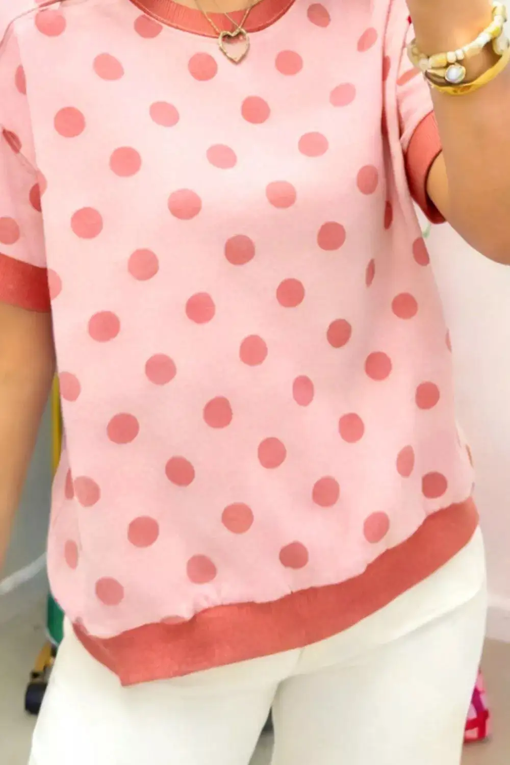 Short-Sleeve Polka-Dot T-Shirt