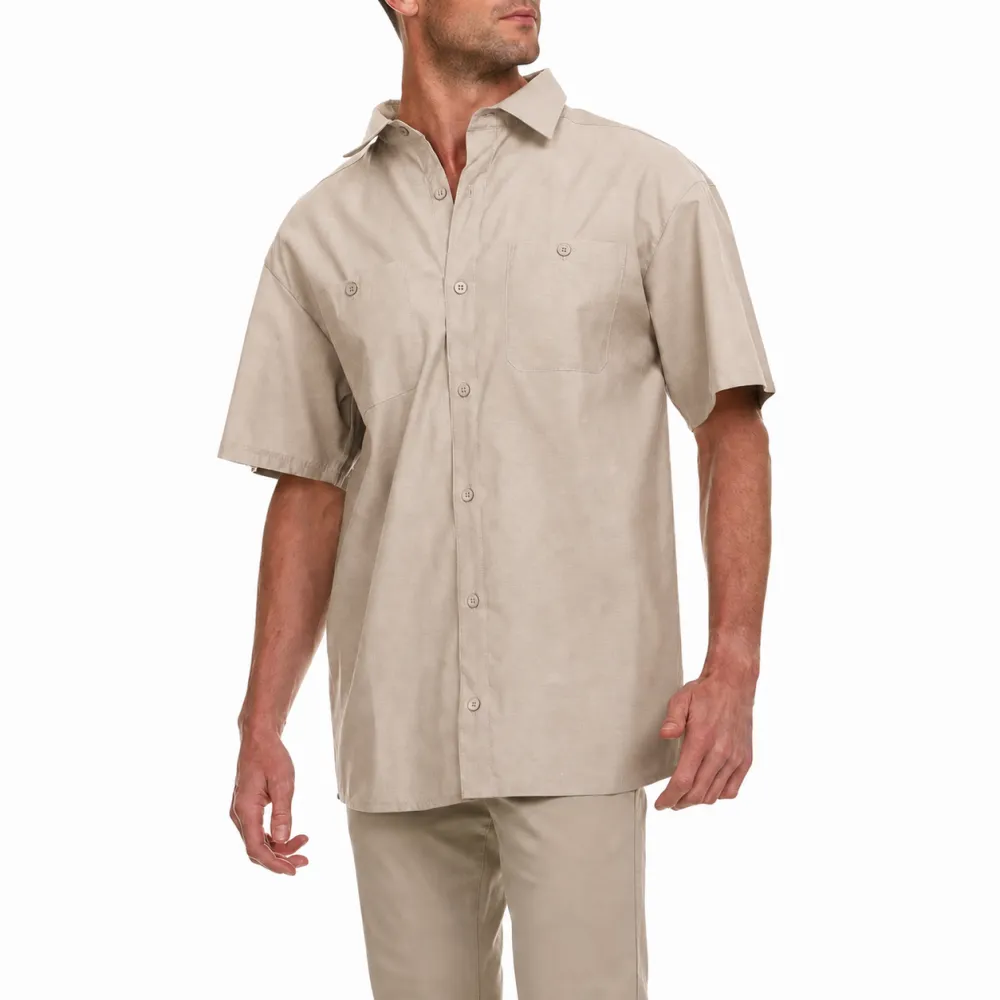 Men's Utility Button-Up Short Sleeve Pocket Shirt