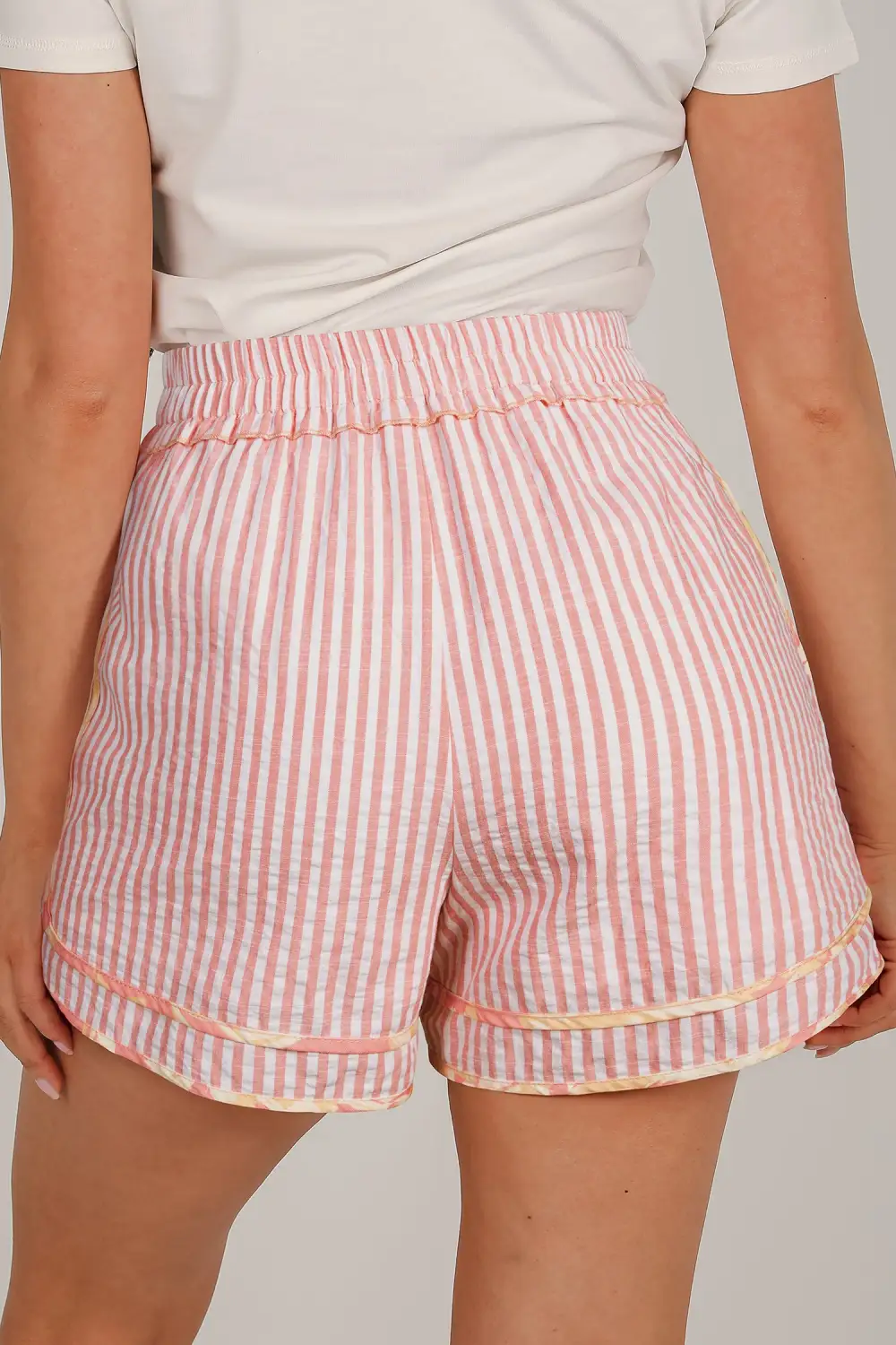 Floral Print Striped Casual Shorts
