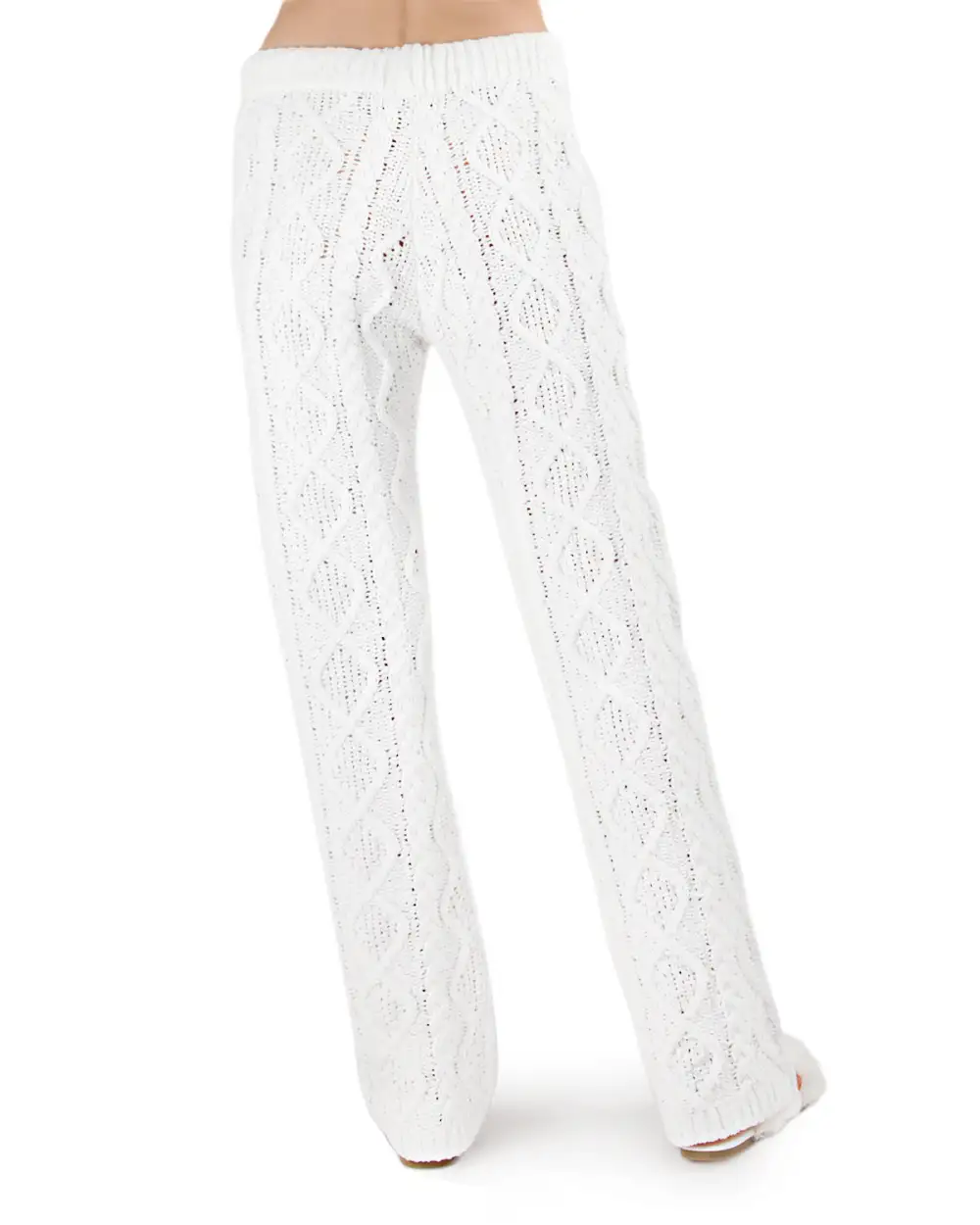 Cable Knit Marshmallow Plush Drawstring Pants