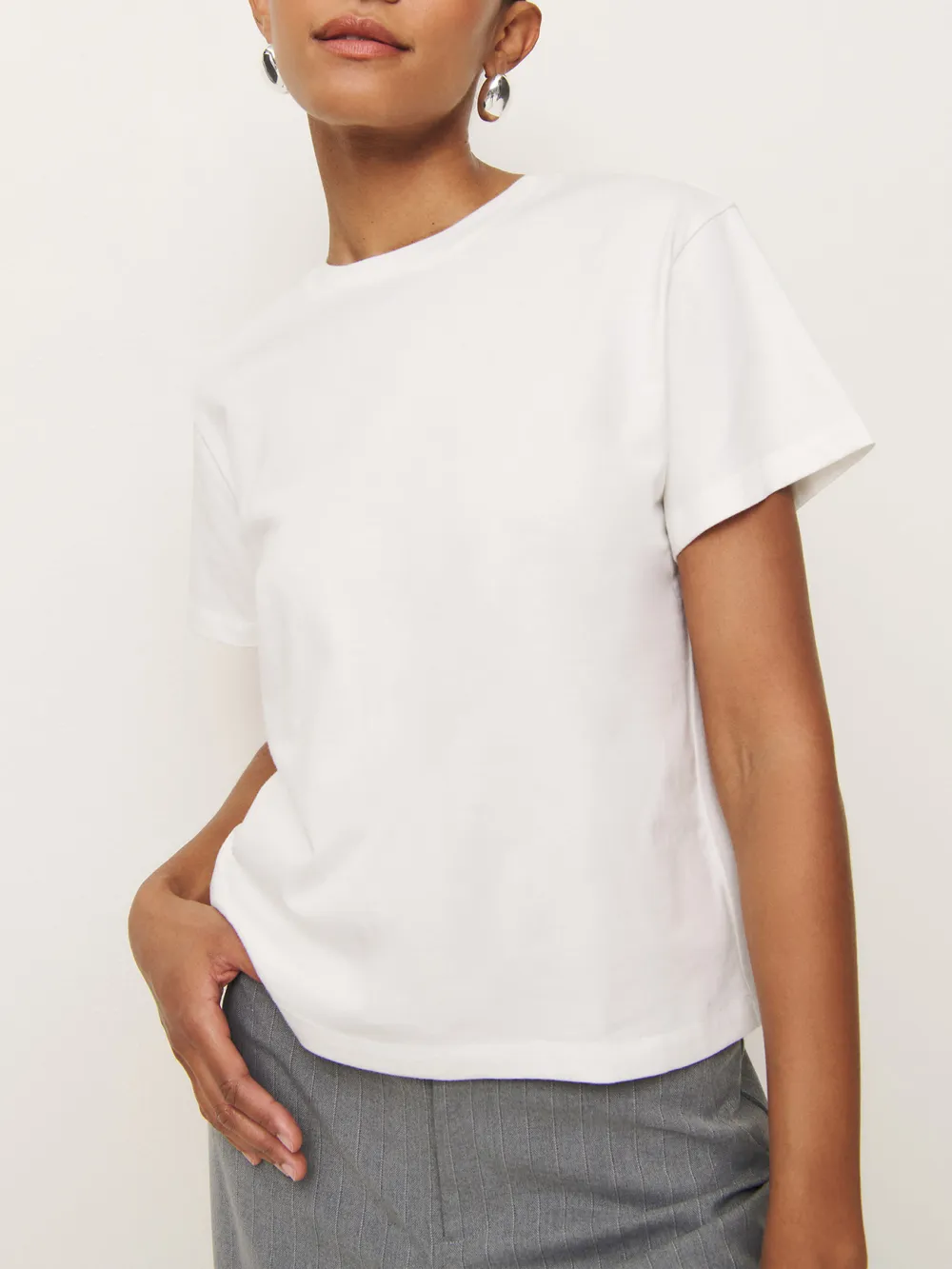 Solid Color Crew Neck T-Shirt