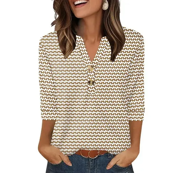 WIHOLL Womens Tops 3/4 Sleeve Heley Shirts