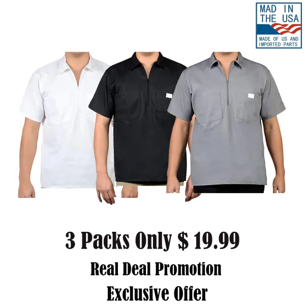 🧥 Short Sleeve 1/2 Zip Work Shirt – Built for Comfort. Made to Last.  🔥 Limited-Time Offer — 60% OFF This Week Only!