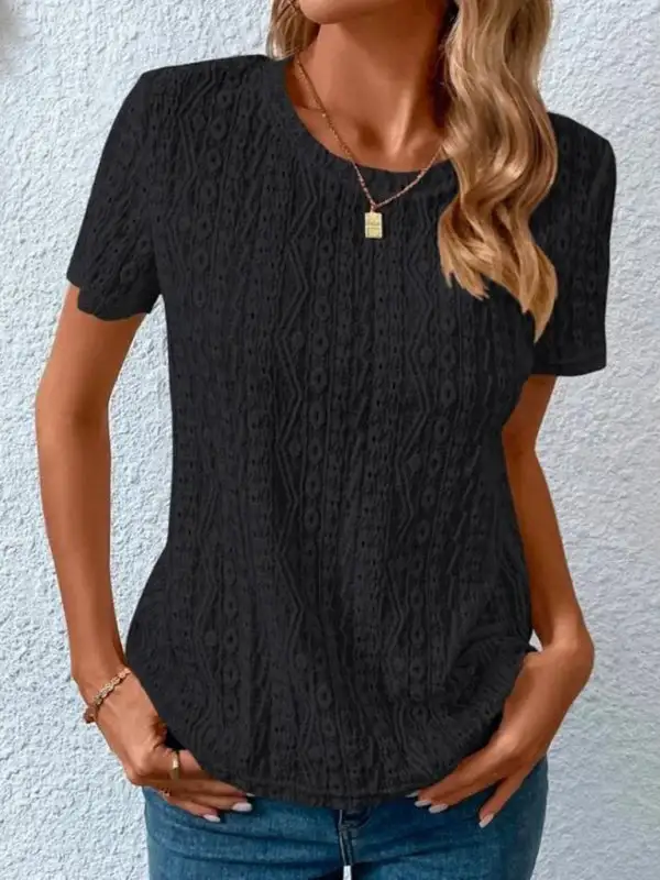 Modern Round-Neck Short-Sleeve T-Shirt