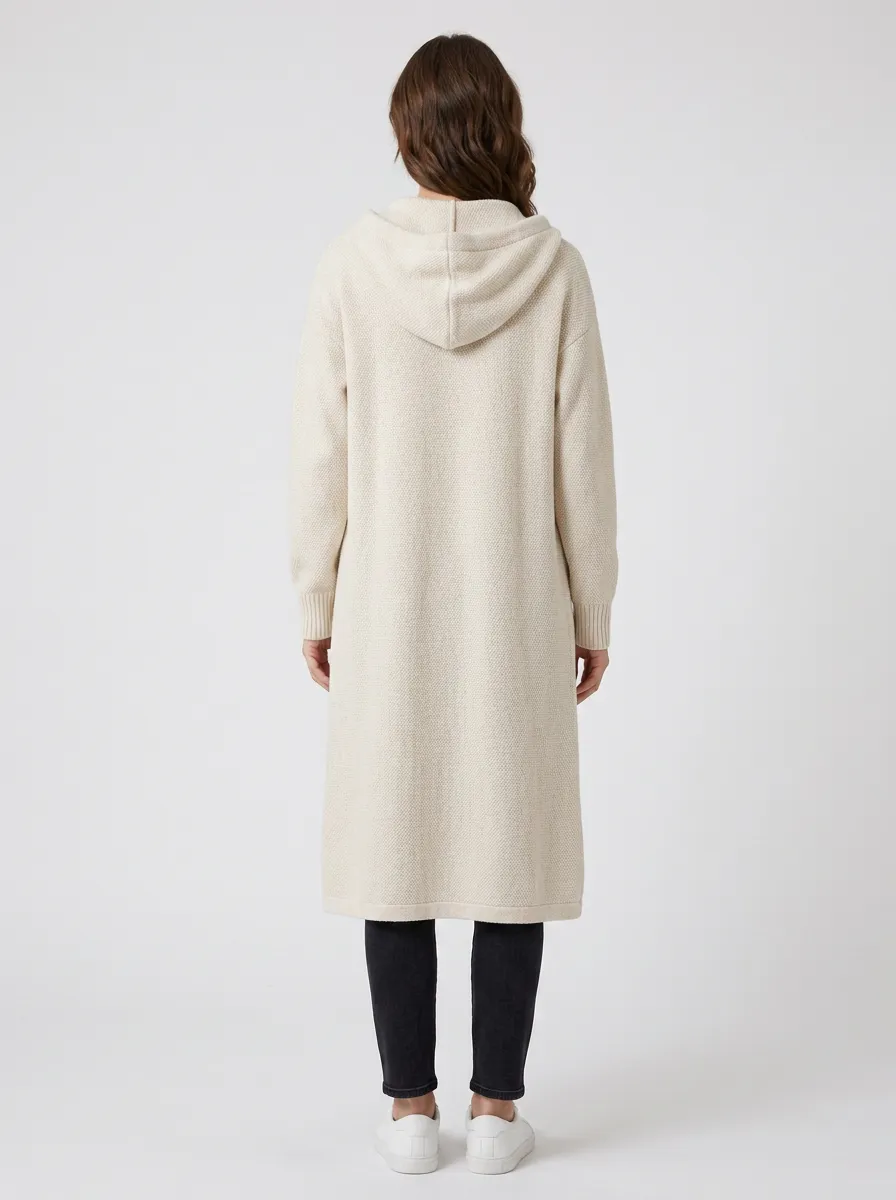 Daily Knit Long Hooded Coat