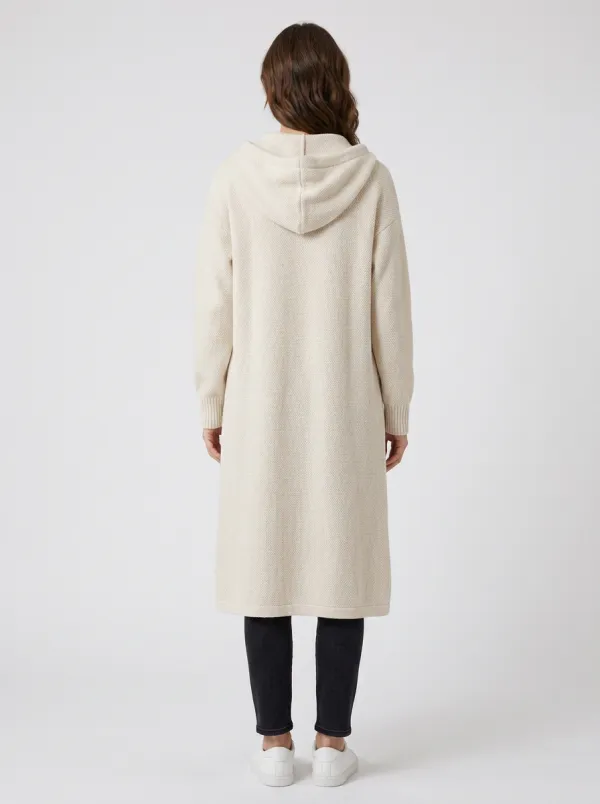 Daily Knit Long Hooded Coat