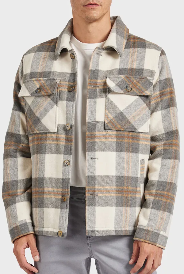 Tulsa Check Jacket- Titanium grey