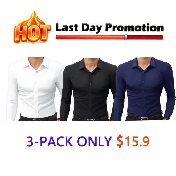 Dress Shirts 16-Way Stretch Slim Fit Long Sleeve Button Down Shirts Wrinkle Free Traveler Shirts Top Menswear