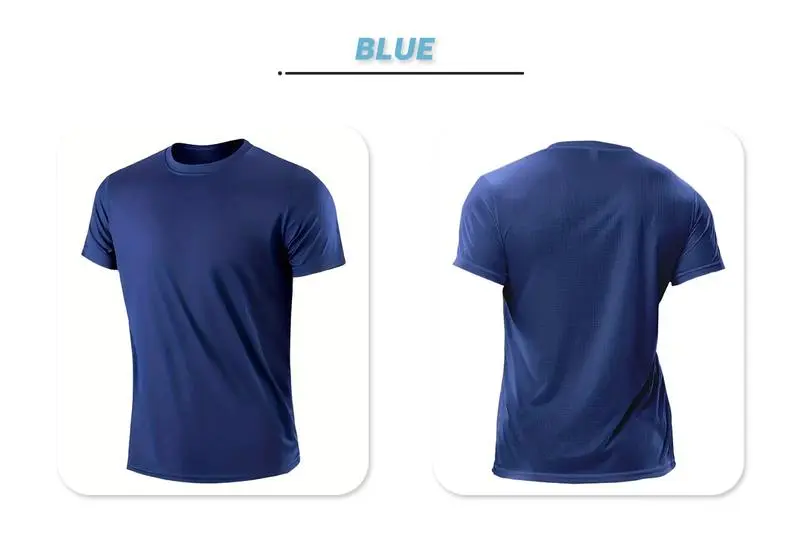 Pack Men’s Highly Elastic Moisture-Wicking T-shirt Soft – Quick-Drying – Breathable Sports Solid Color Short-Sleeved Round Neck Running Fitness Lightweight Top