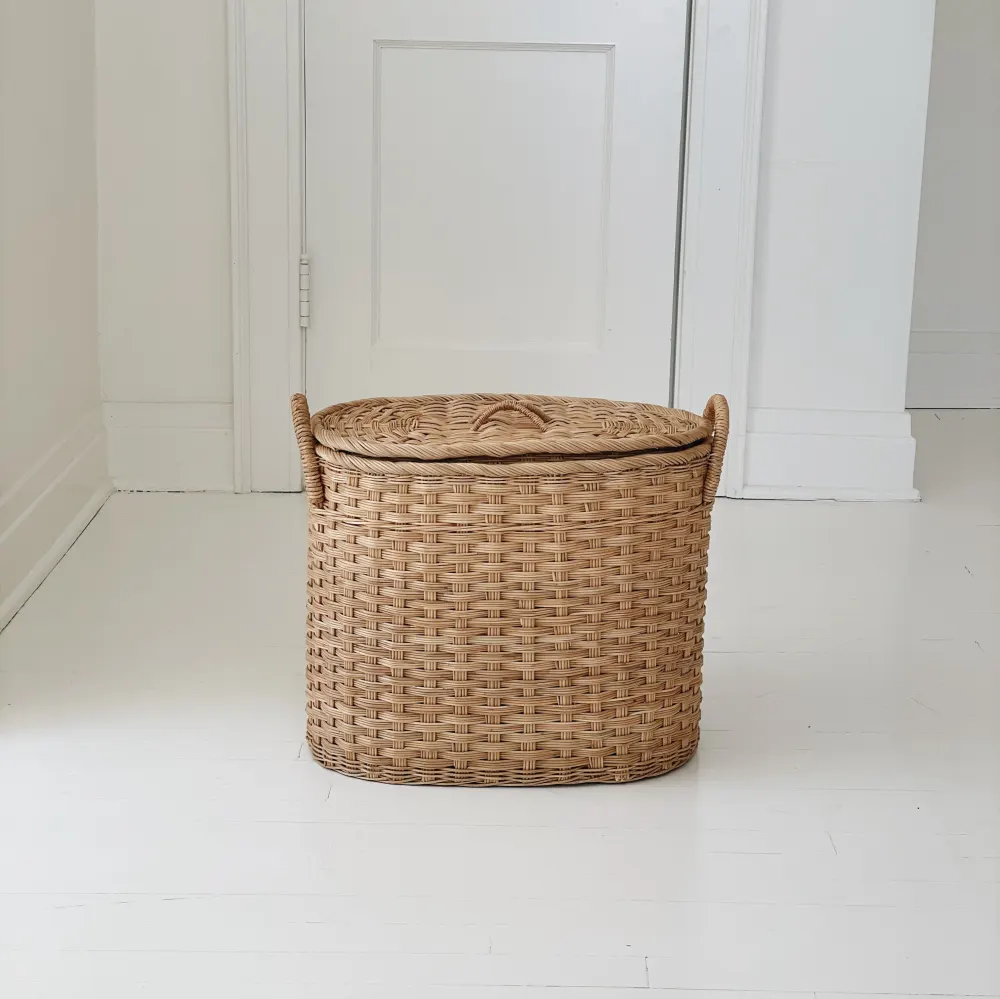 Oval Lidded Woven Baskets