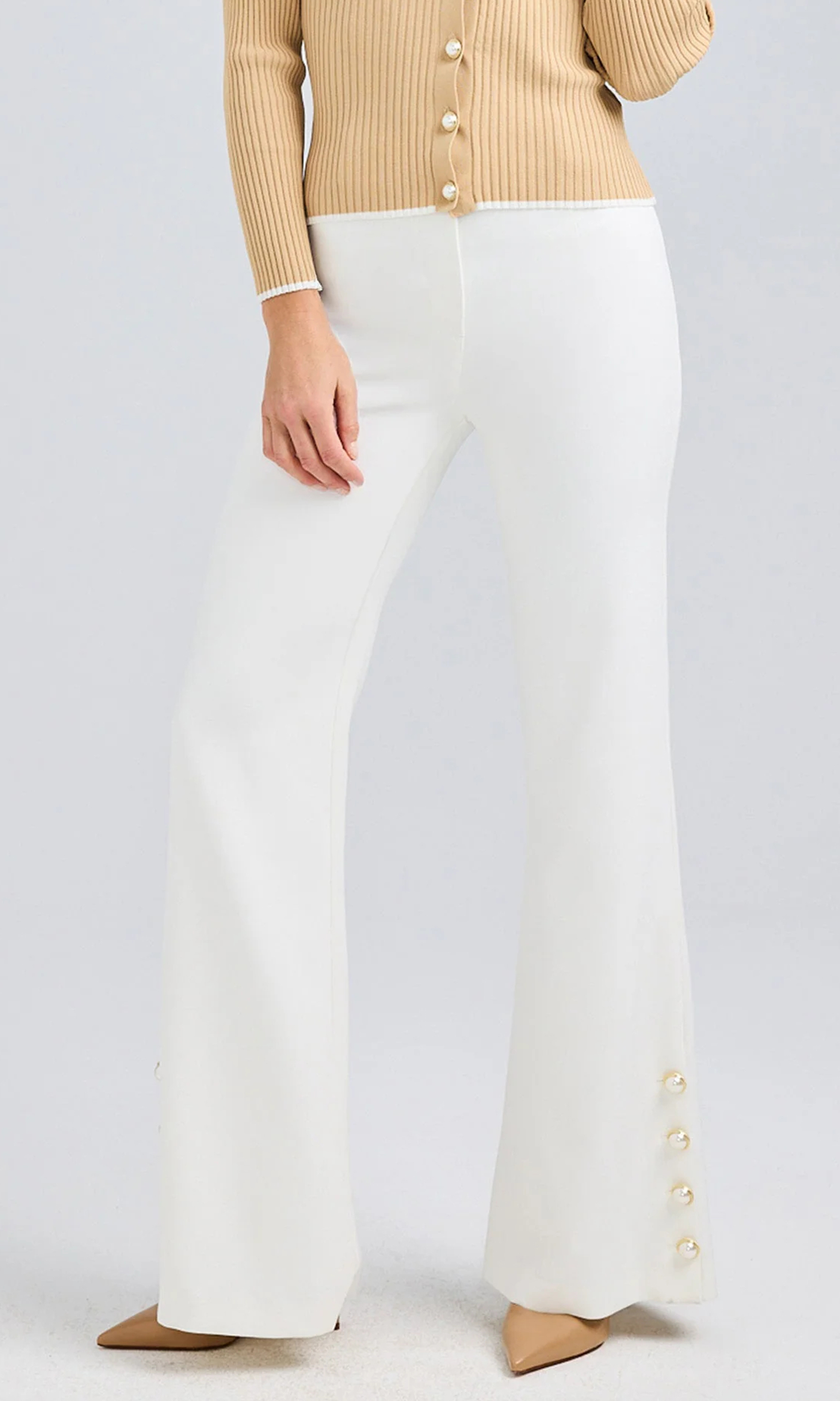 White Crepe Long Pants