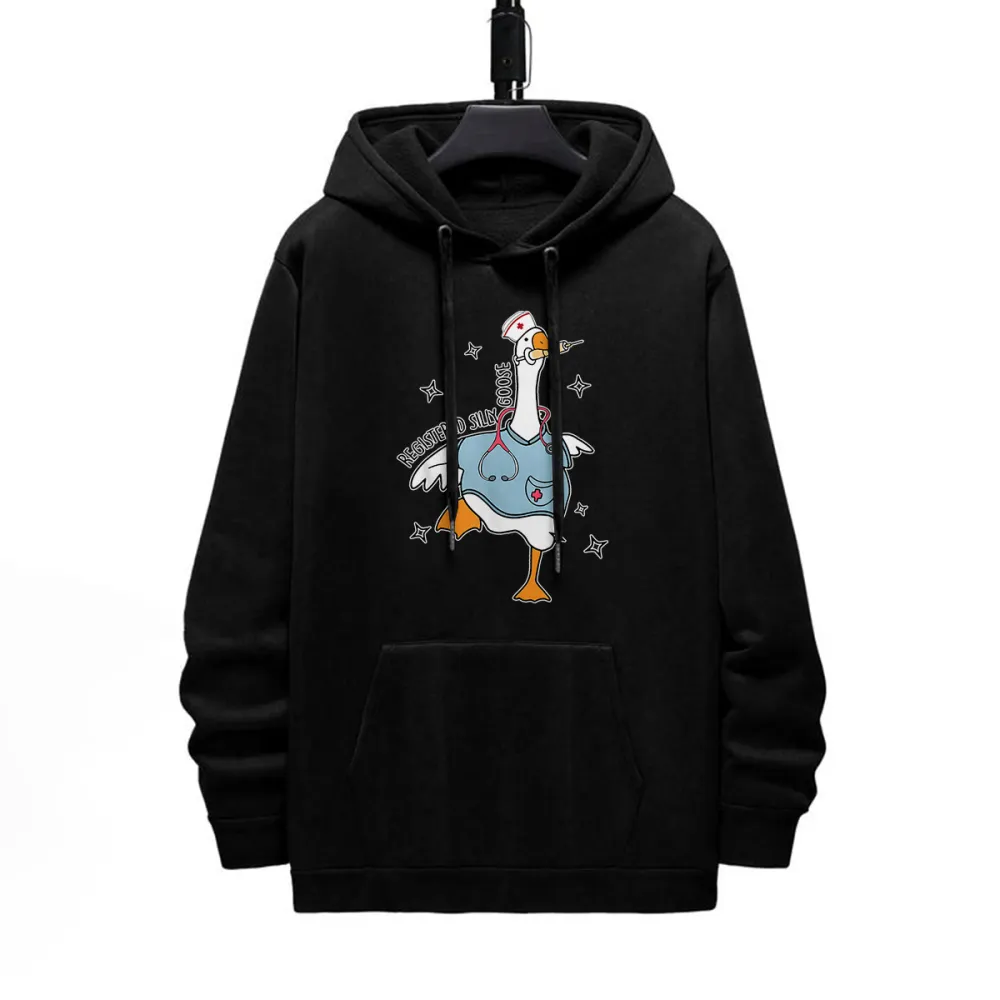 Doctor Goose Pattern Printed Hoodie