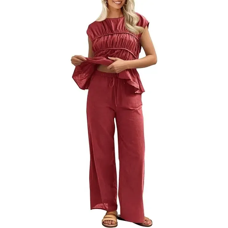 🎉Hot Sale🔥-Women's Cotton-Linen Two-Piece Set