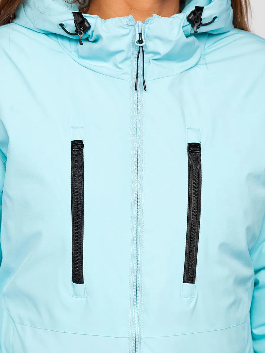 Blue women's winter ski jacket