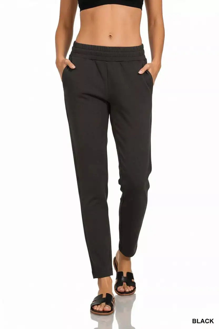 Cropped Pocketed Scuba Sweatpants