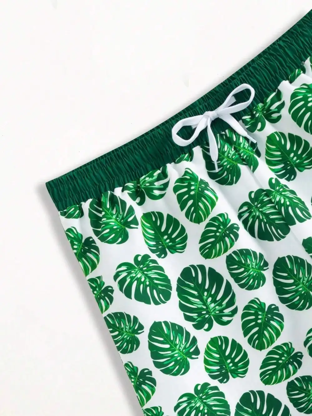 Men's Resort Tropical Print Drawstring Swim Trunks