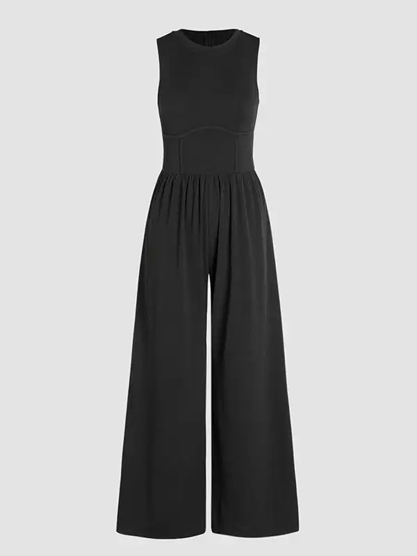 Hoog Getailleerde Losse Zakken Effen Kleur Jumpsuits Met Collection