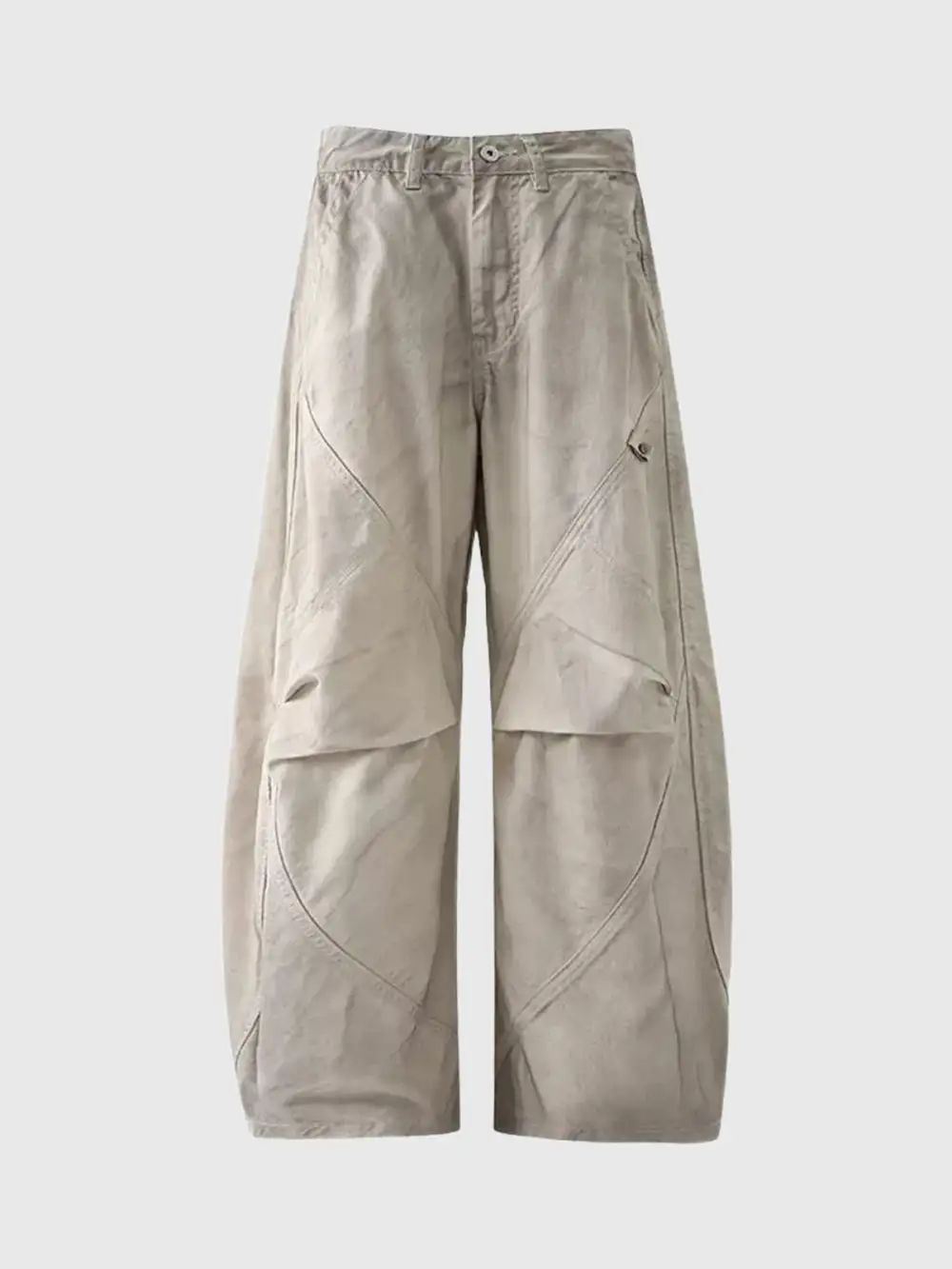 Wide-Leg Distressed Cargo Pants
