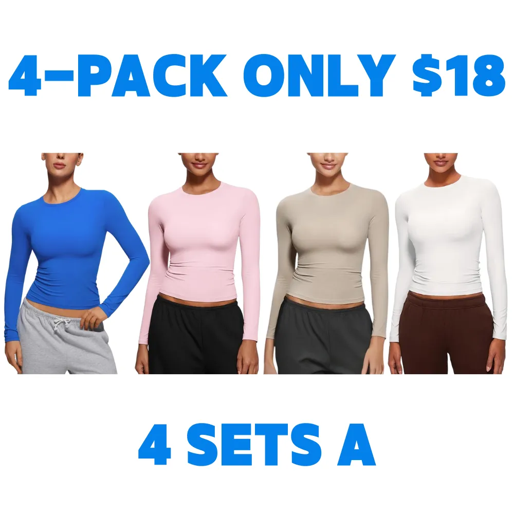 Long Sleeve Shirts for Women Soft Crew Neck Tight Tops