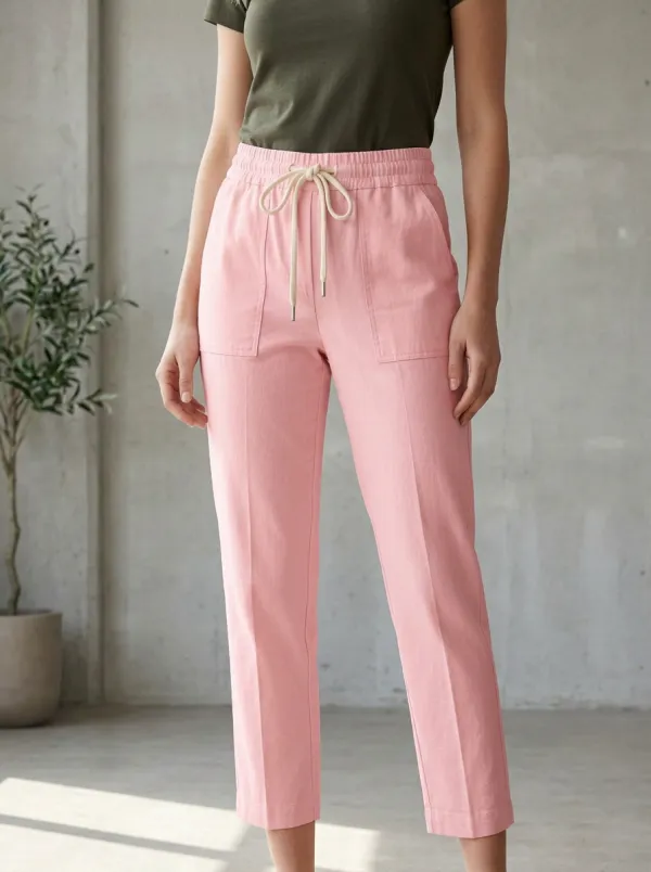 Women's Heritage Inspired Casual Adjustable Drawstring Waist Pants