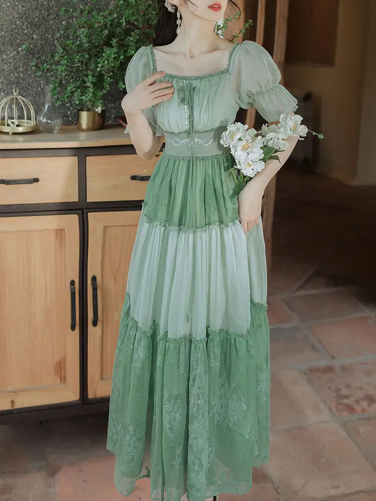 Square Neck Long Dress