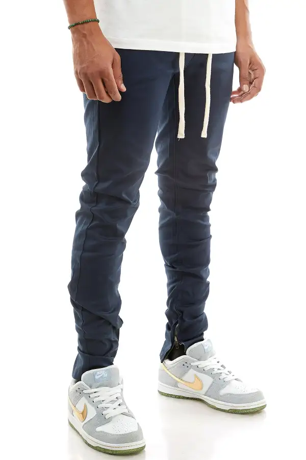 Men's Utility Skinny Raw Hem Zip Detail Pants