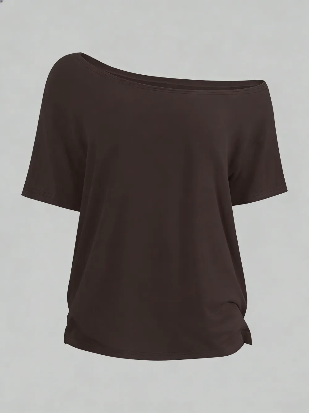 🔥 Women's Off-Shoulder Solid Color Tee | Casual Basic Short Sleeve T-Shirt