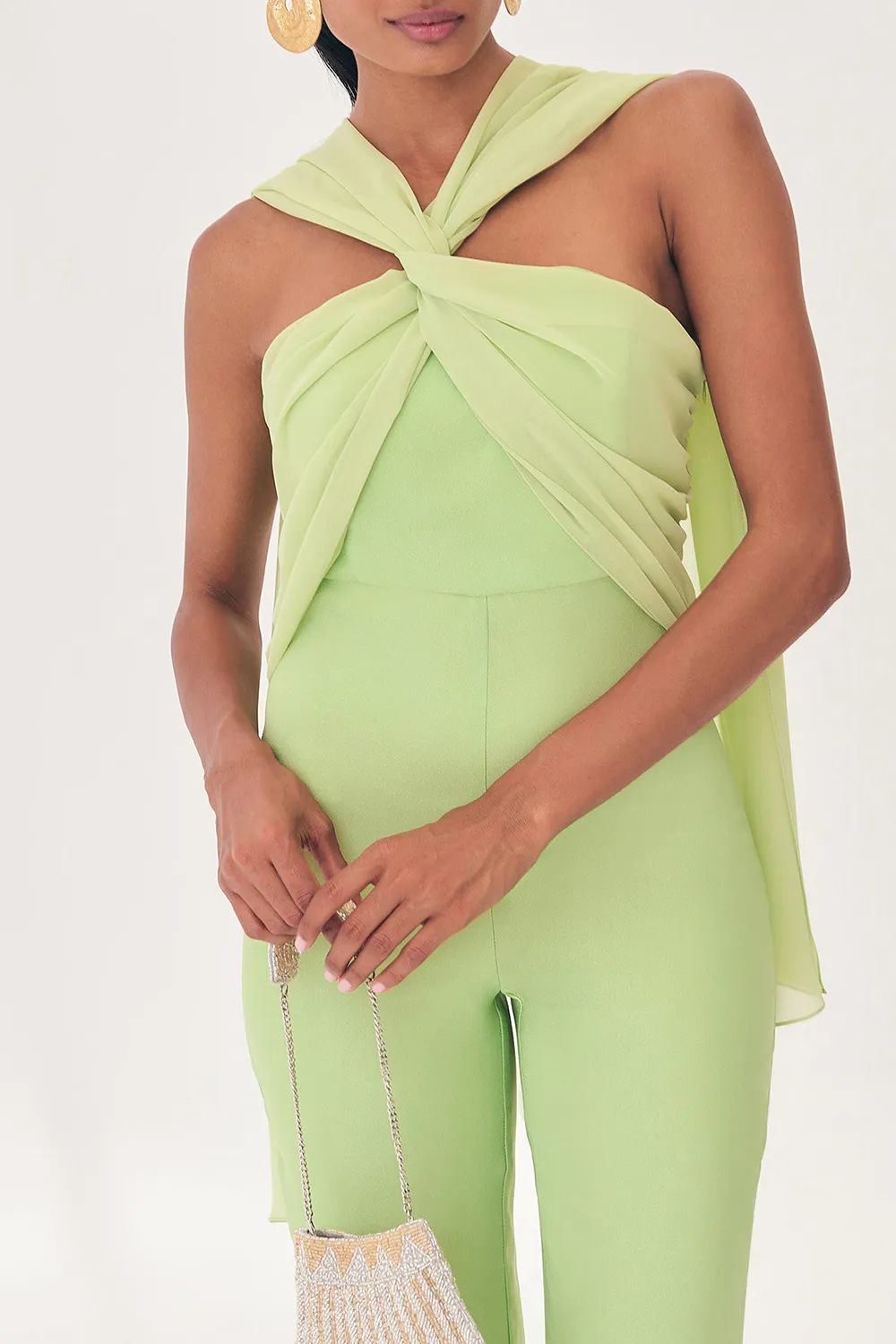 Women's Solid Color with Tulle Jumpsuit