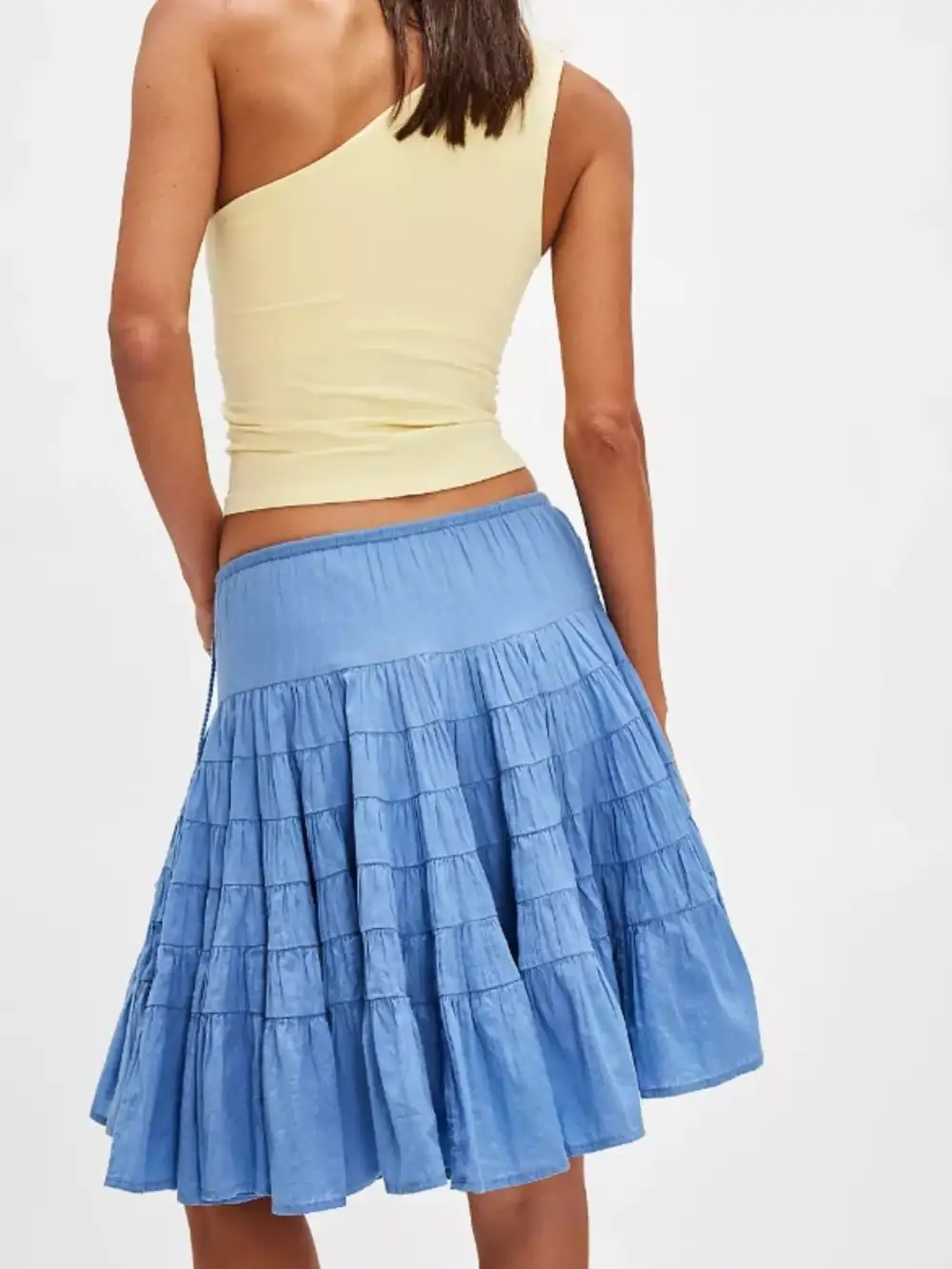 Sequin Drawstring Tiered Mini Skirt